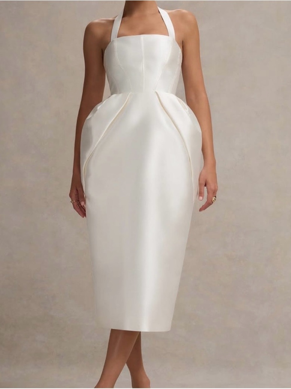 Royalty-inspired Beige Midi Dress ✨👑